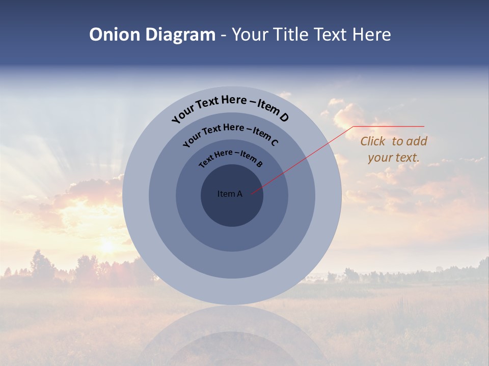 The Sun Is Shining Through The Clouds Over A Field PowerPoint Template
