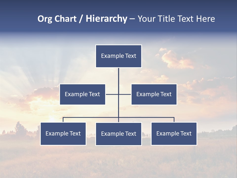 The Sun Is Shining Through The Clouds Over A Field PowerPoint Template