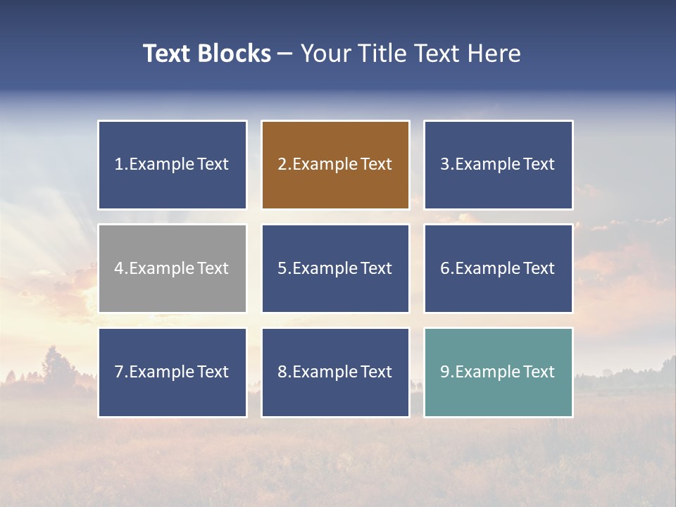 The Sun Is Shining Through The Clouds Over A Field PowerPoint Template