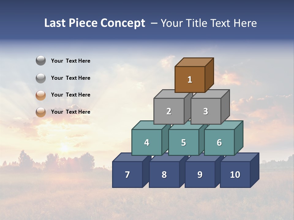 The Sun Is Shining Through The Clouds Over A Field PowerPoint Template
