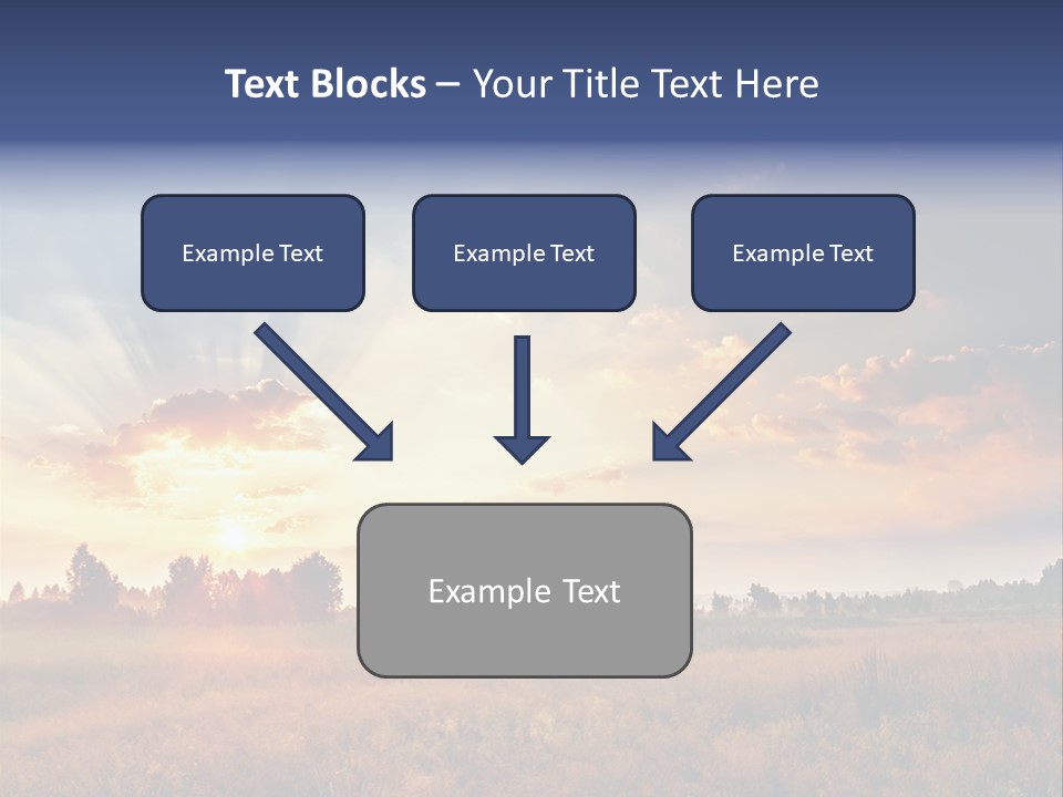The Sun Is Shining Through The Clouds Over A Field PowerPoint Template