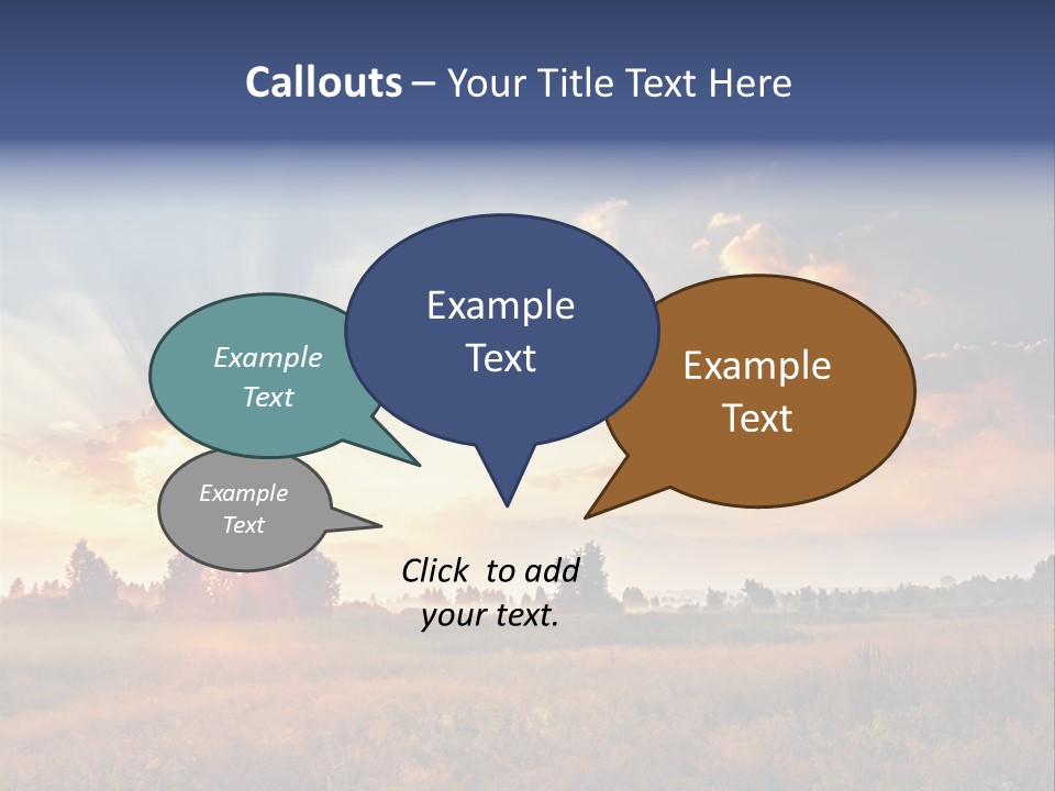 The Sun Is Shining Through The Clouds Over A Field PowerPoint Template