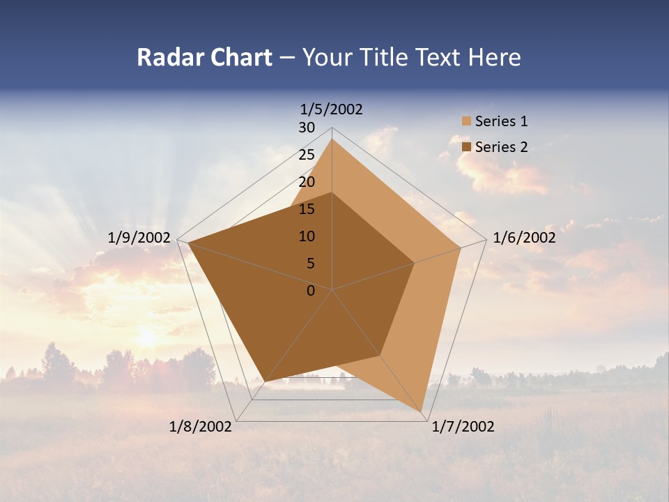 The Sun Is Shining Through The Clouds Over A Field PowerPoint Template
