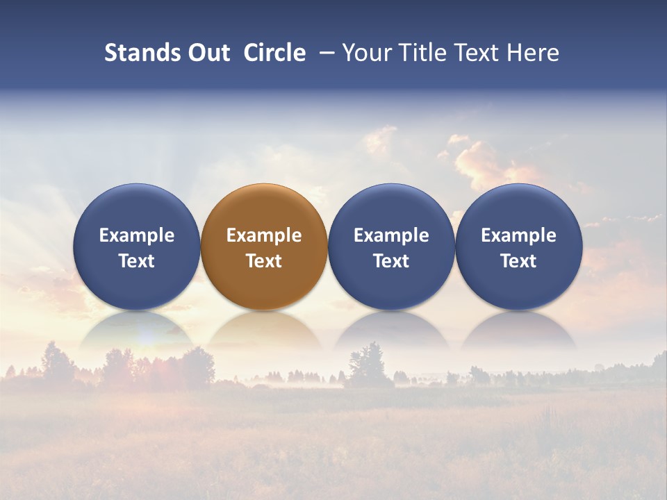 The Sun Is Shining Through The Clouds Over A Field PowerPoint Template