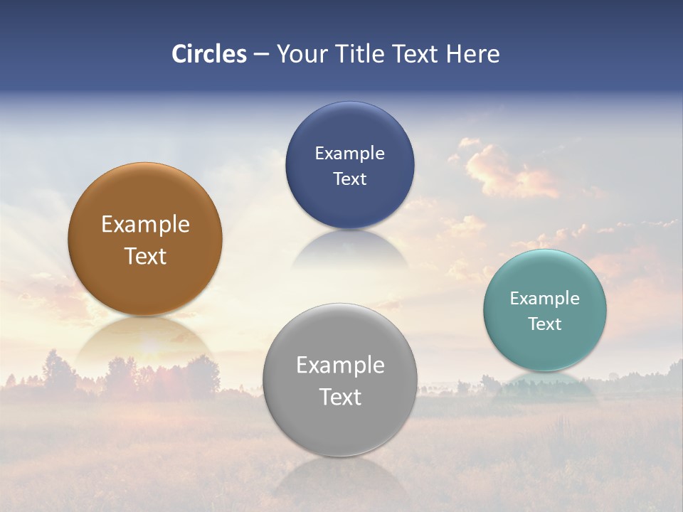 The Sun Is Shining Through The Clouds Over A Field PowerPoint Template