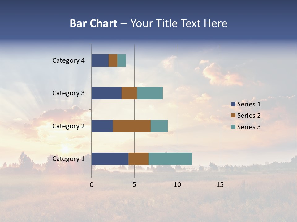 The Sun Is Shining Through The Clouds Over A Field PowerPoint Template