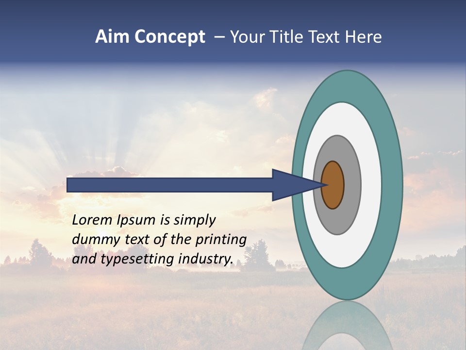 The Sun Is Shining Through The Clouds Over A Field PowerPoint Template