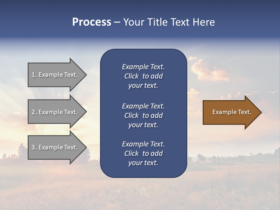 The Sun Is Shining Through The Clouds Over A Field PowerPoint Template