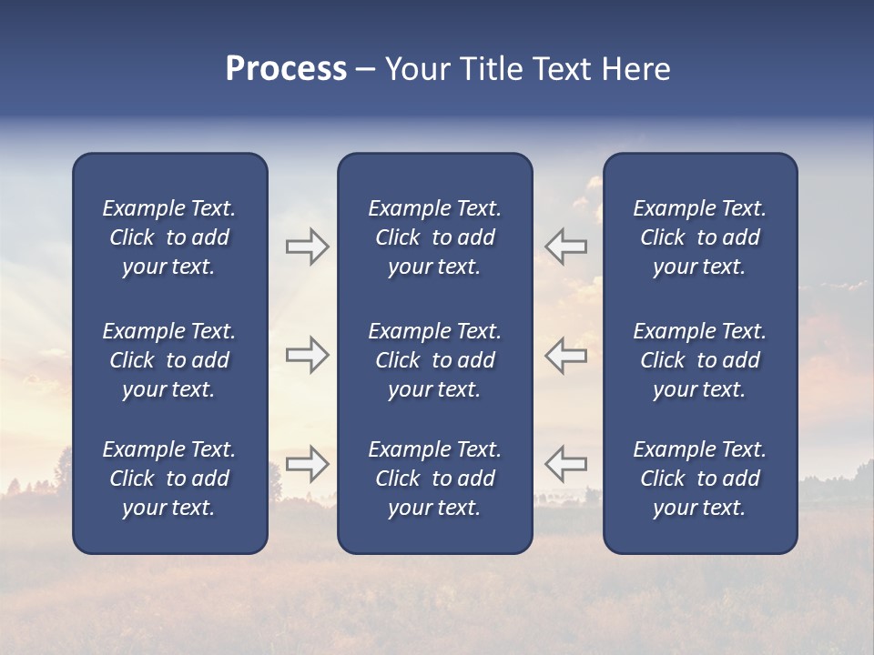 The Sun Is Shining Through The Clouds Over A Field PowerPoint Template