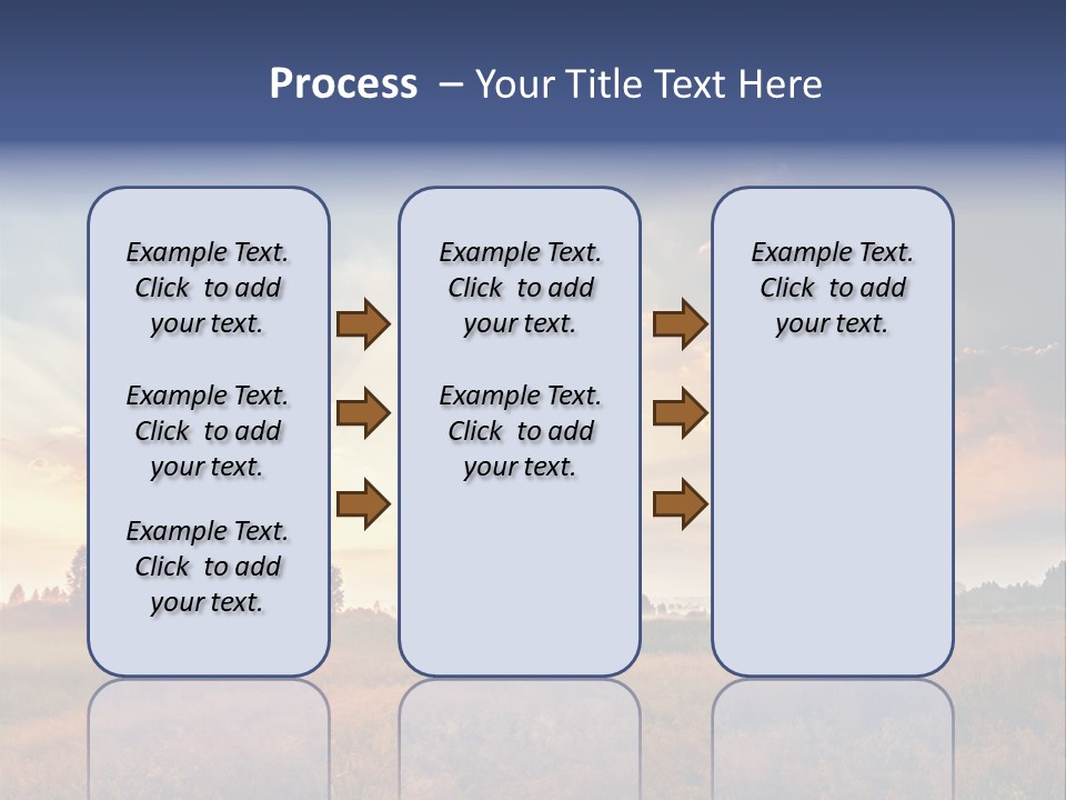 The Sun Is Shining Through The Clouds Over A Field PowerPoint Template