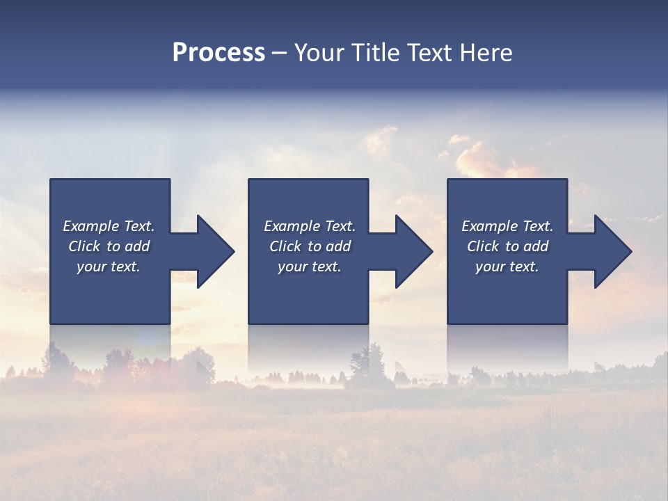 The Sun Is Shining Through The Clouds Over A Field PowerPoint Template