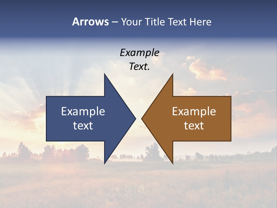 The Sun Is Shining Through The Clouds Over A Field PowerPoint Template