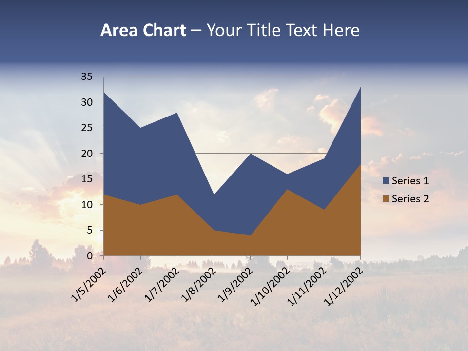 The Sun Is Shining Through The Clouds Over A Field PowerPoint Template