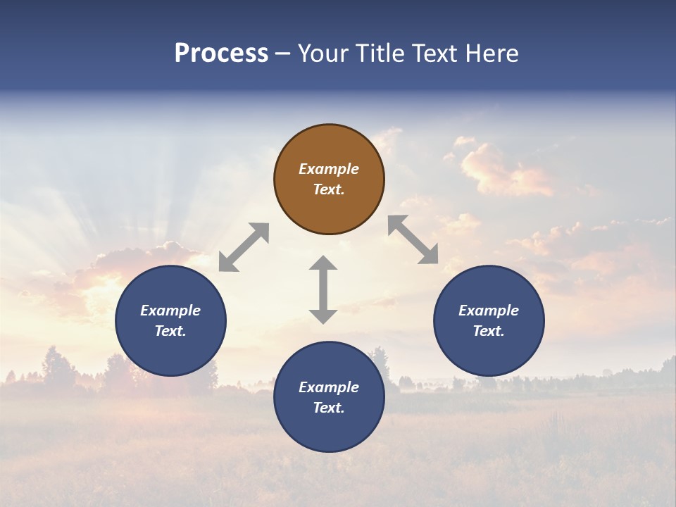 The Sun Is Shining Through The Clouds Over A Field PowerPoint Template