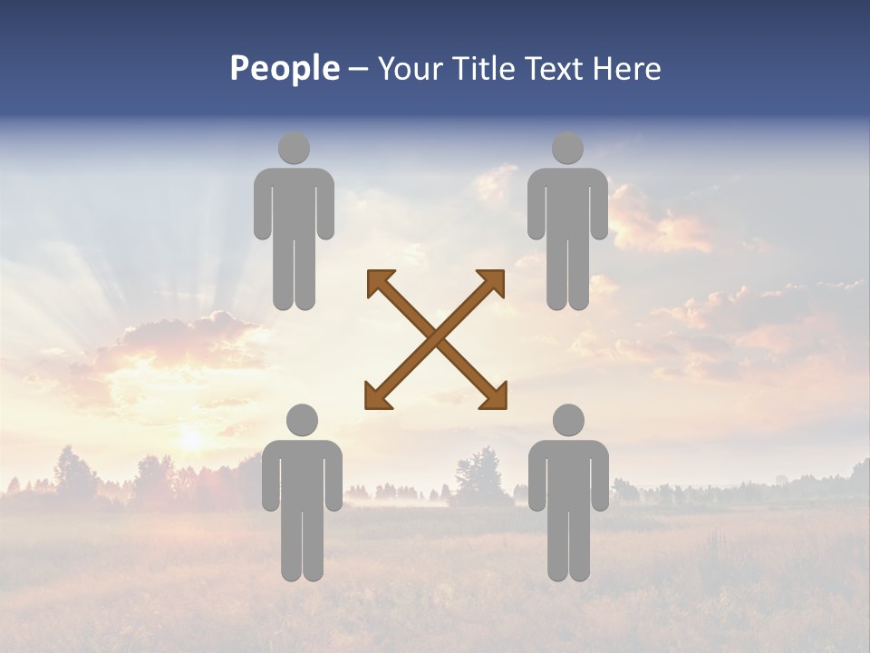 The Sun Is Shining Through The Clouds Over A Field PowerPoint Template