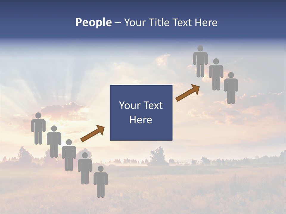 The Sun Is Shining Through The Clouds Over A Field PowerPoint Template