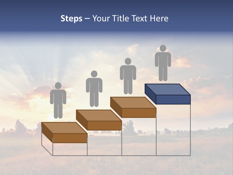 The Sun Is Shining Through The Clouds Over A Field PowerPoint Template