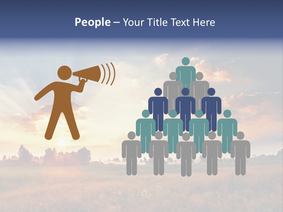 The Sun Is Shining Through The Clouds Over A Field PowerPoint Template