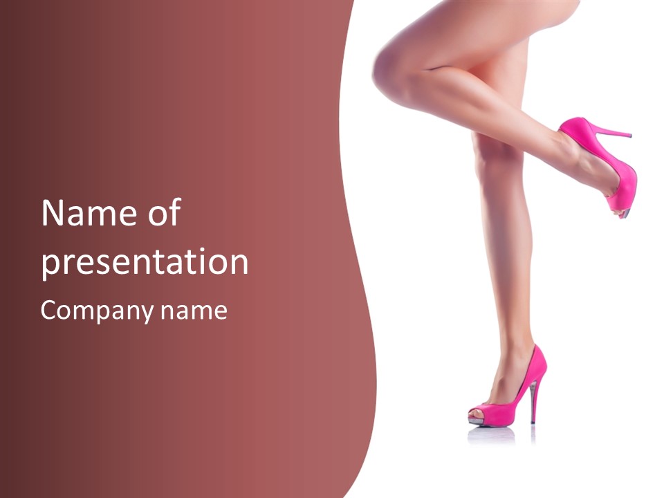 A Woman's Legs With High Heels Powerpoint Presentation Template PowerPoint Template