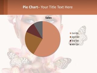 A Beautiful Woman With Butterflies On Her Head PowerPoint Template