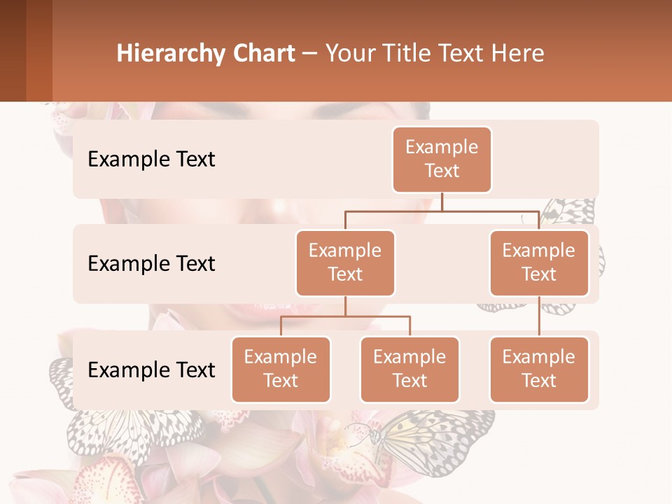 A Beautiful Woman With Butterflies On Her Head PowerPoint Template