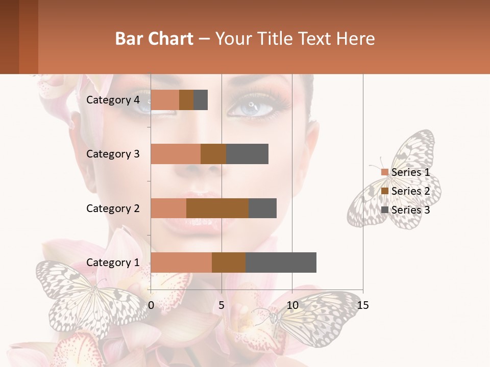 A Beautiful Woman With Butterflies On Her Head PowerPoint Template