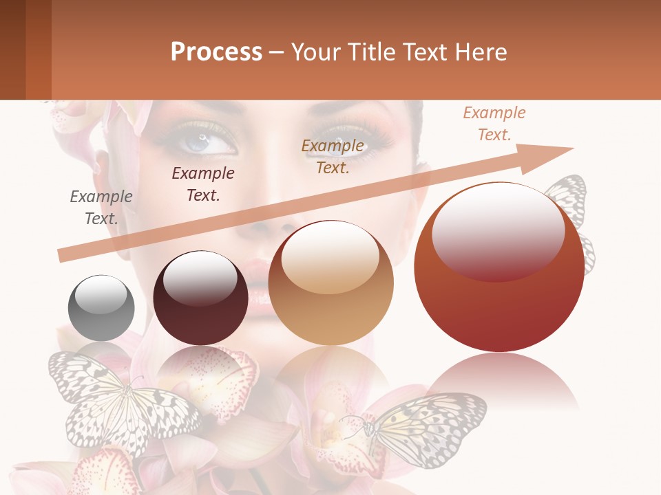 A Beautiful Woman With Butterflies On Her Head PowerPoint Template