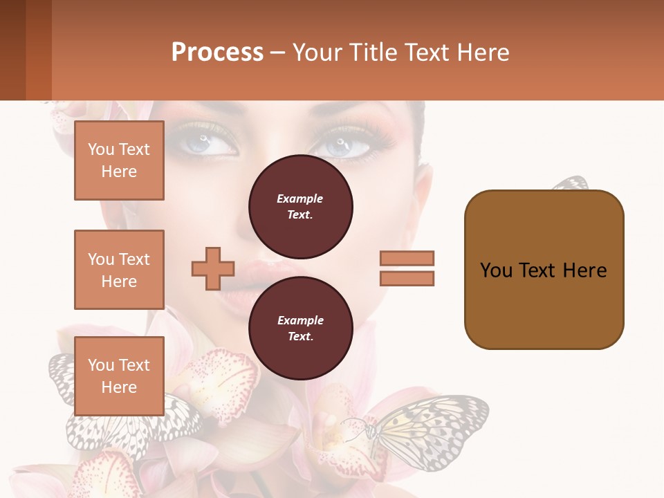 A Beautiful Woman With Butterflies On Her Head PowerPoint Template