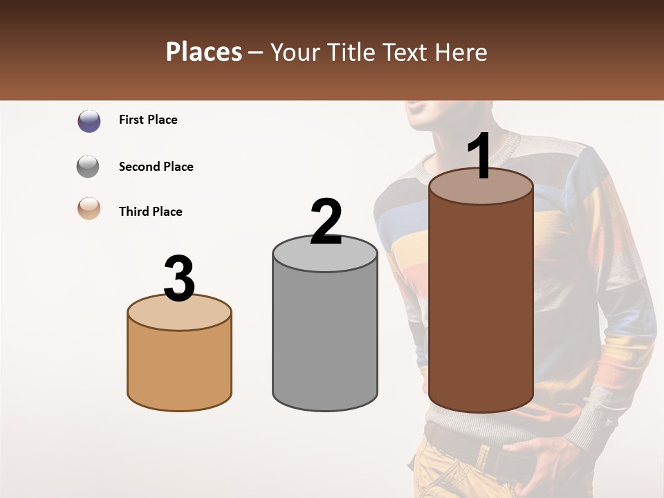 A Man In A Striped Sweater Is Holding His Hands In His Pockets PowerPoint Template