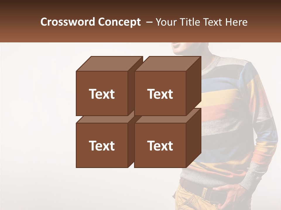 A Man In A Striped Sweater Is Holding His Hands In His Pockets PowerPoint Template