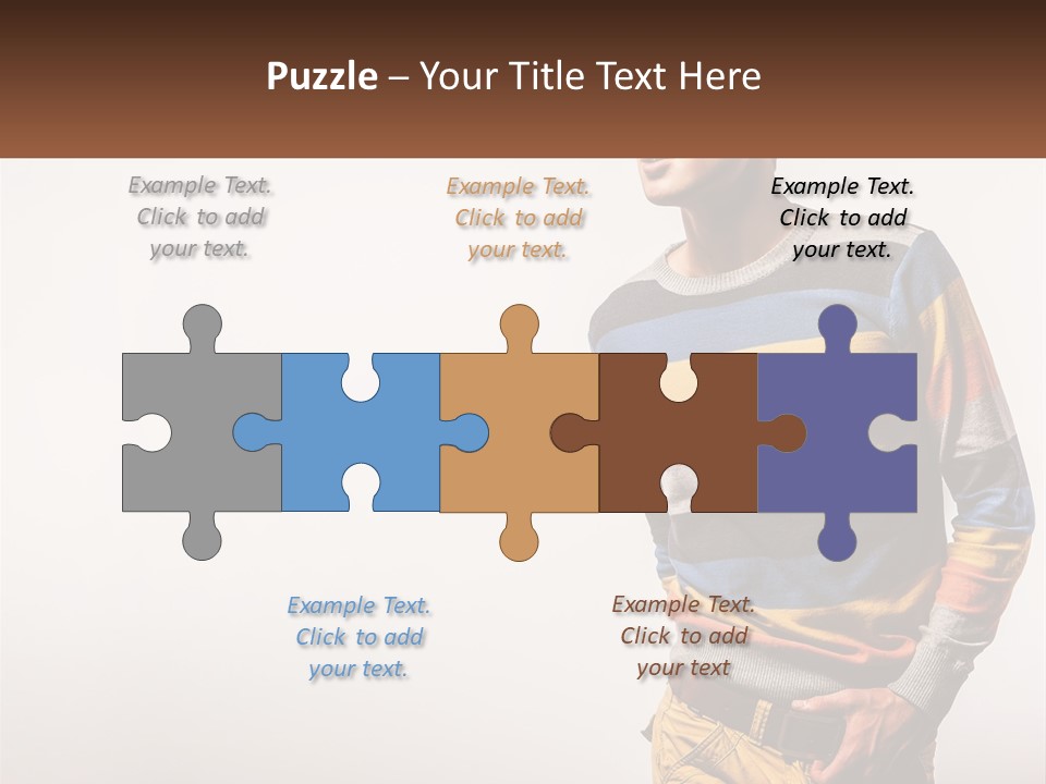 A Man In A Striped Sweater Is Holding His Hands In His Pockets PowerPoint Template