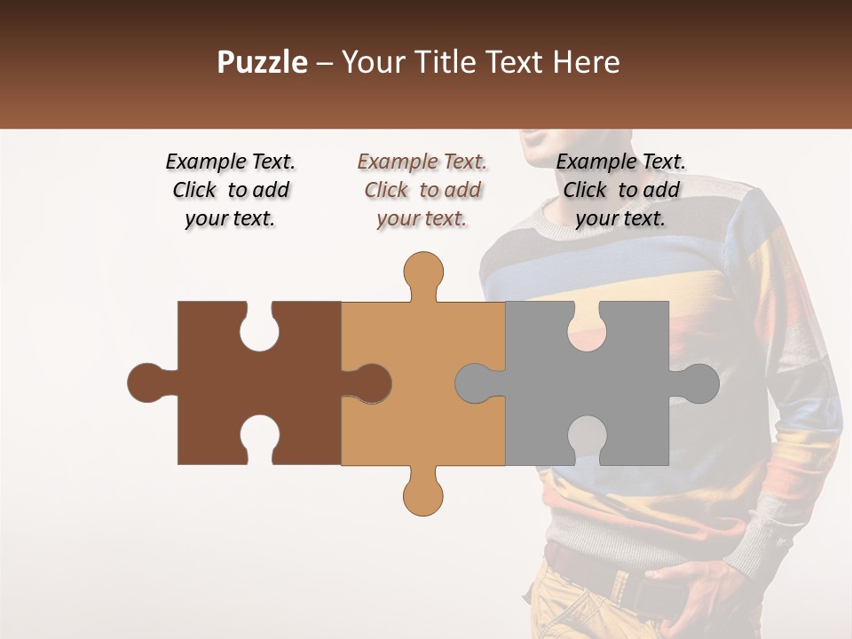 A Man In A Striped Sweater Is Holding His Hands In His Pockets PowerPoint Template