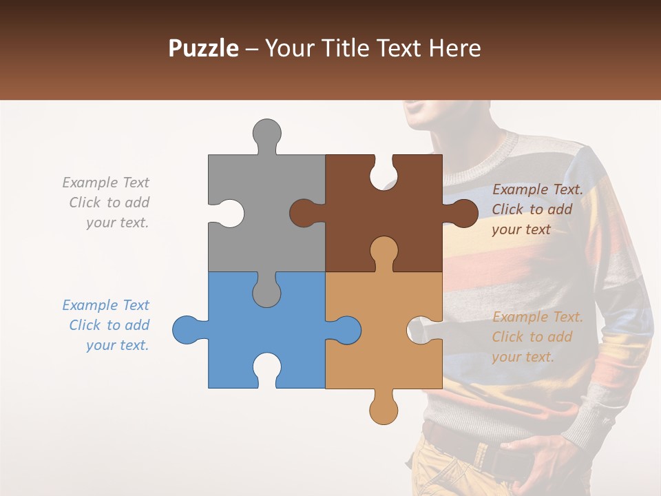 A Man In A Striped Sweater Is Holding His Hands In His Pockets PowerPoint Template