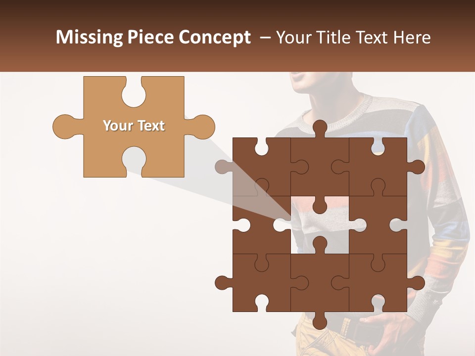 A Man In A Striped Sweater Is Holding His Hands In His Pockets PowerPoint Template