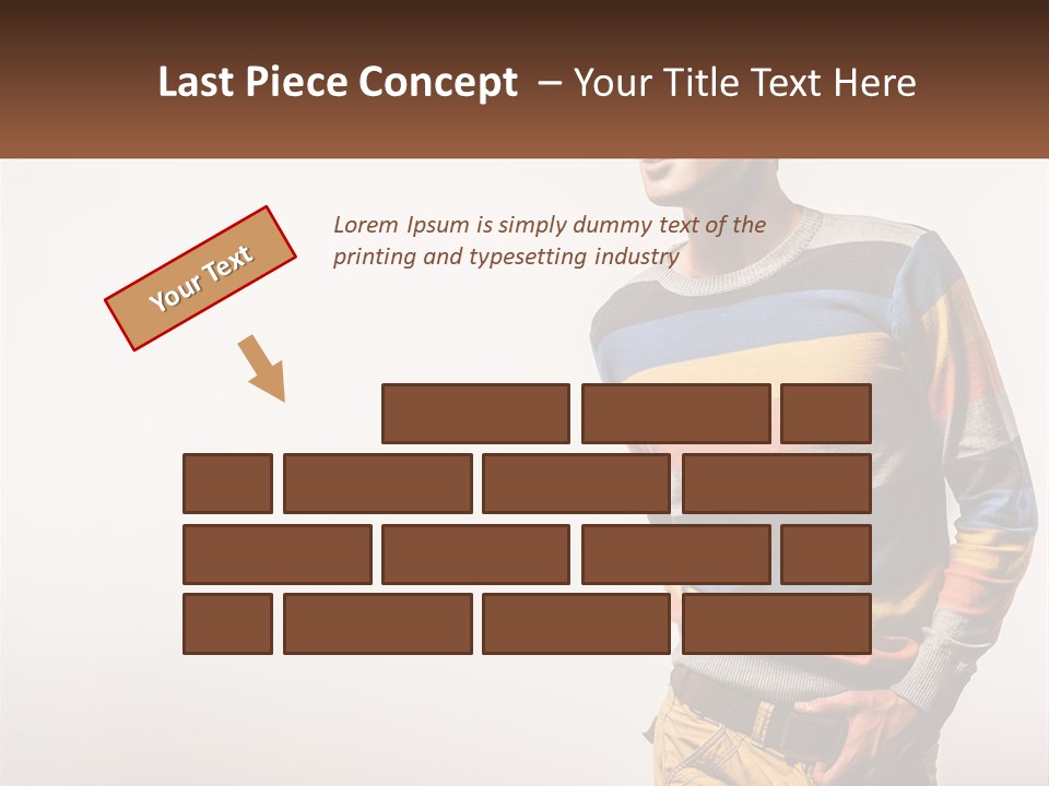 A Man In A Striped Sweater Is Holding His Hands In His Pockets PowerPoint Template