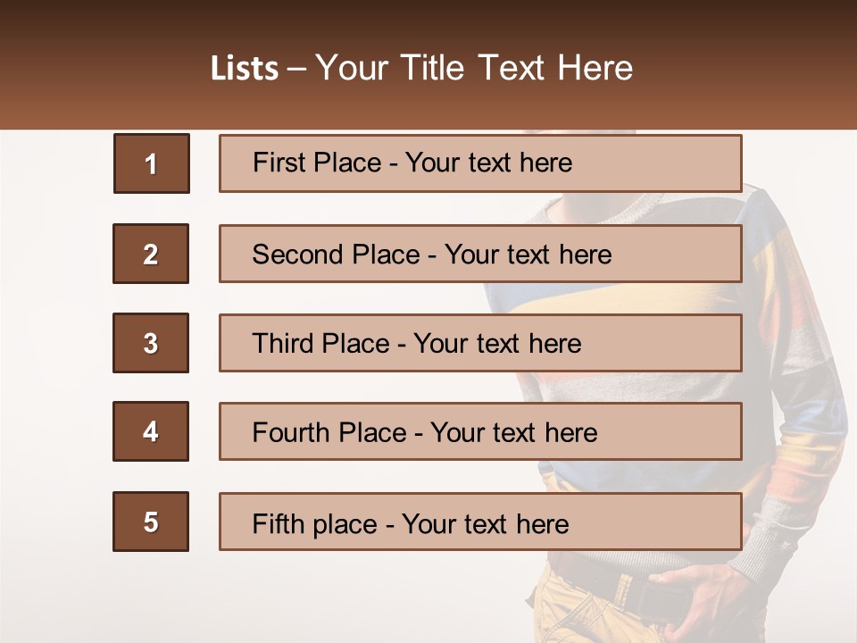 A Man In A Striped Sweater Is Holding His Hands In His Pockets PowerPoint Template