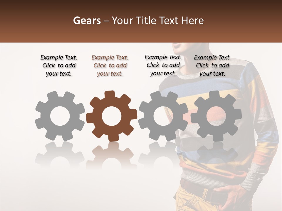 A Man In A Striped Sweater Is Holding His Hands In His Pockets PowerPoint Template