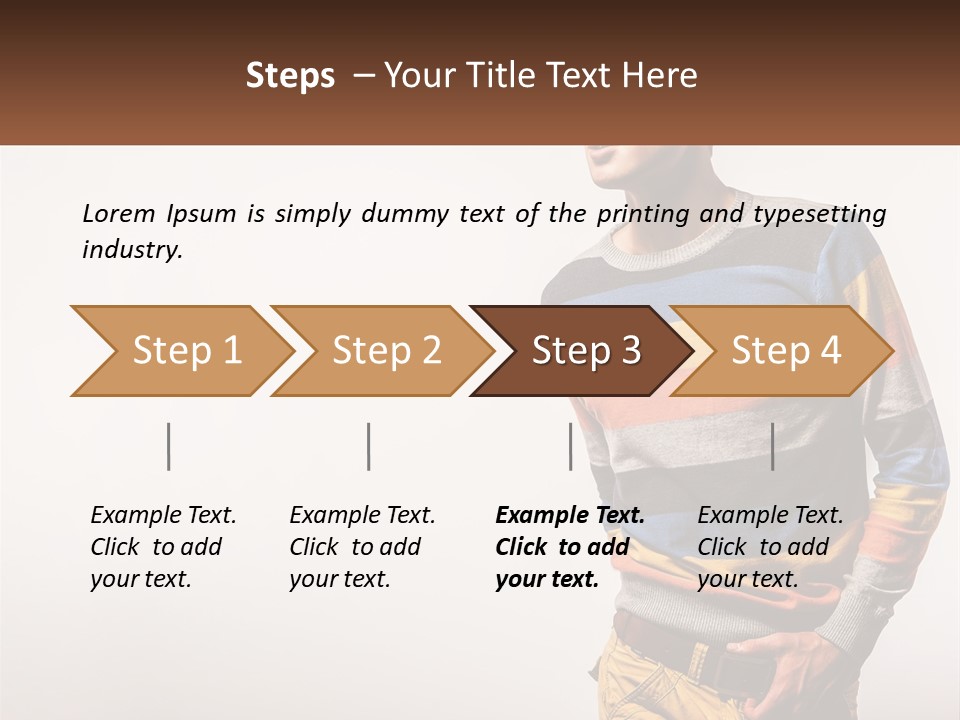 A Man In A Striped Sweater Is Holding His Hands In His Pockets PowerPoint Template