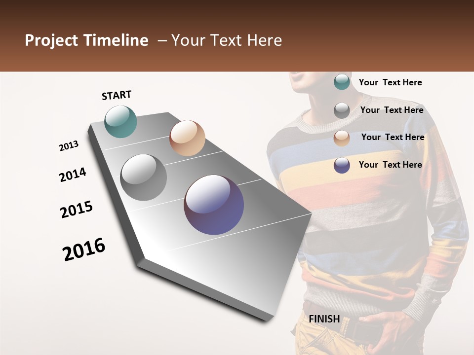 A Man In A Striped Sweater Is Holding His Hands In His Pockets PowerPoint Template