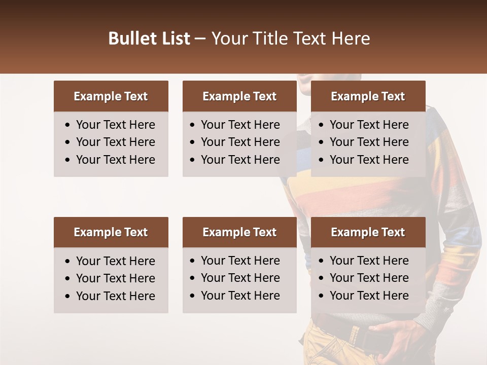 A Man In A Striped Sweater Is Holding His Hands In His Pockets PowerPoint Template