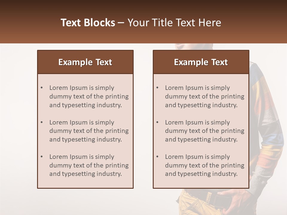 A Man In A Striped Sweater Is Holding His Hands In His Pockets PowerPoint Template