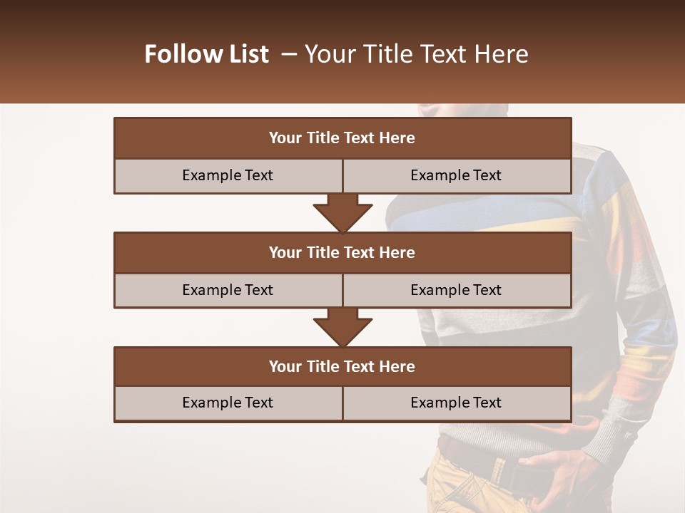 A Man In A Striped Sweater Is Holding His Hands In His Pockets PowerPoint Template