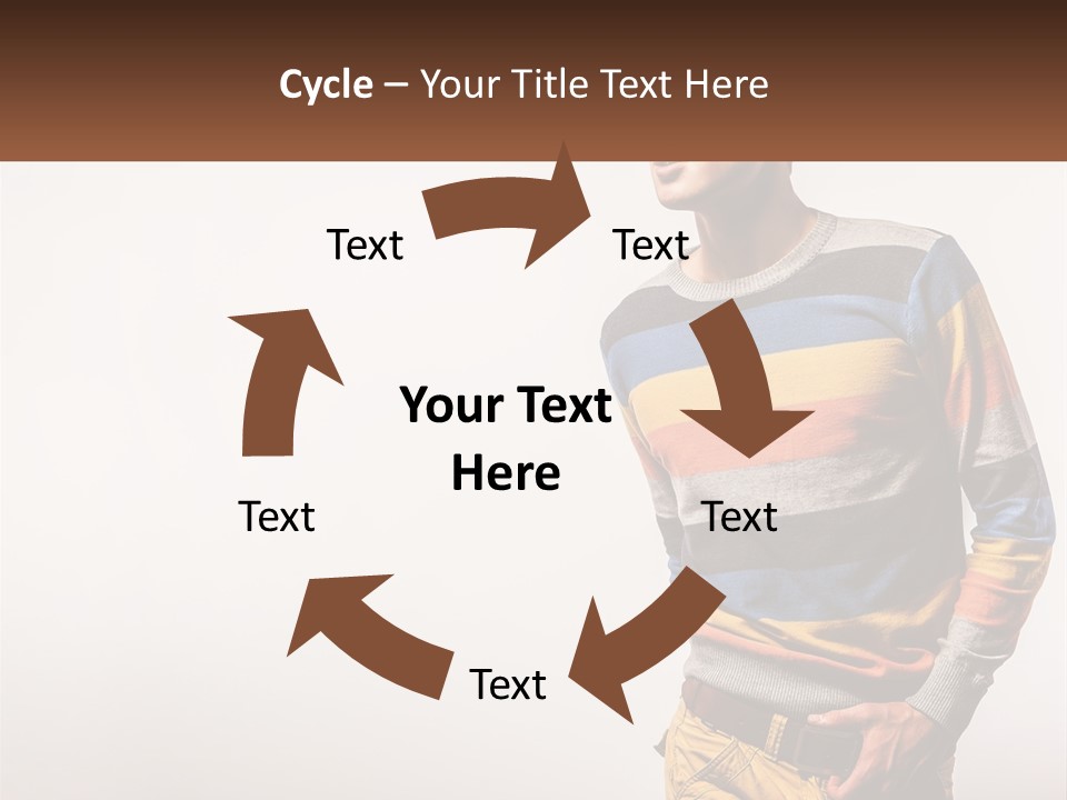 A Man In A Striped Sweater Is Holding His Hands In His Pockets PowerPoint Template