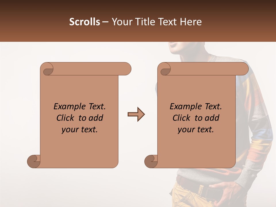 A Man In A Striped Sweater Is Holding His Hands In His Pockets PowerPoint Template