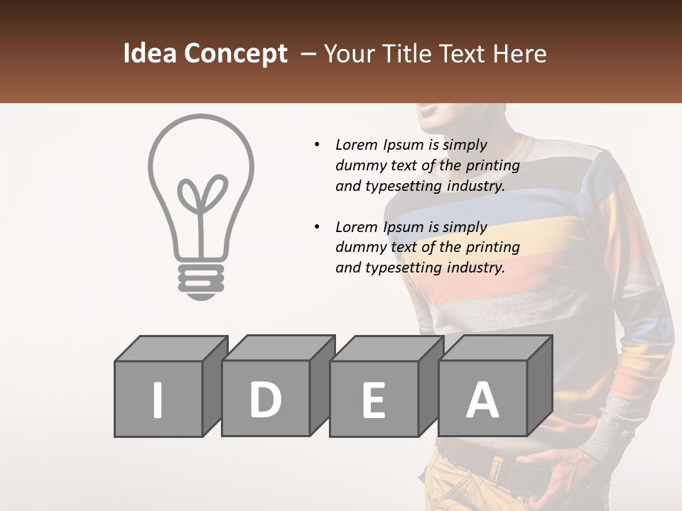 A Man In A Striped Sweater Is Holding His Hands In His Pockets PowerPoint Template