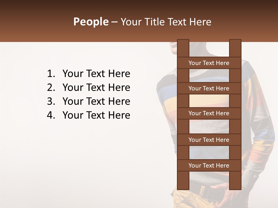 A Man In A Striped Sweater Is Holding His Hands In His Pockets PowerPoint Template
