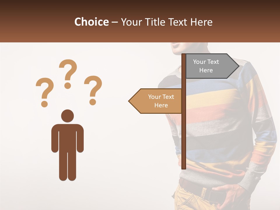 A Man In A Striped Sweater Is Holding His Hands In His Pockets PowerPoint Template