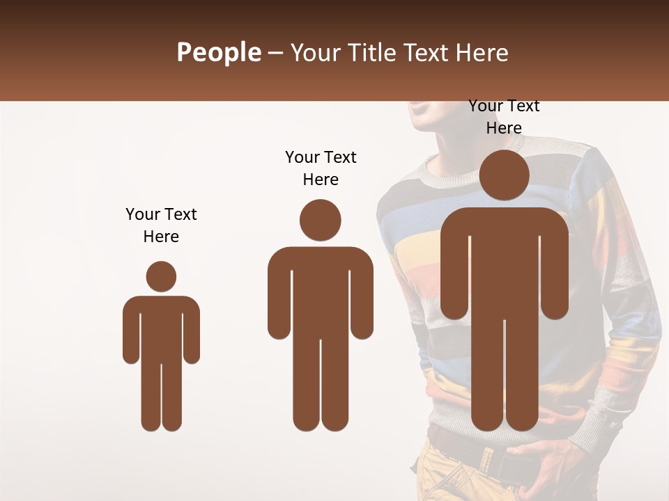 A Man In A Striped Sweater Is Holding His Hands In His Pockets PowerPoint Template