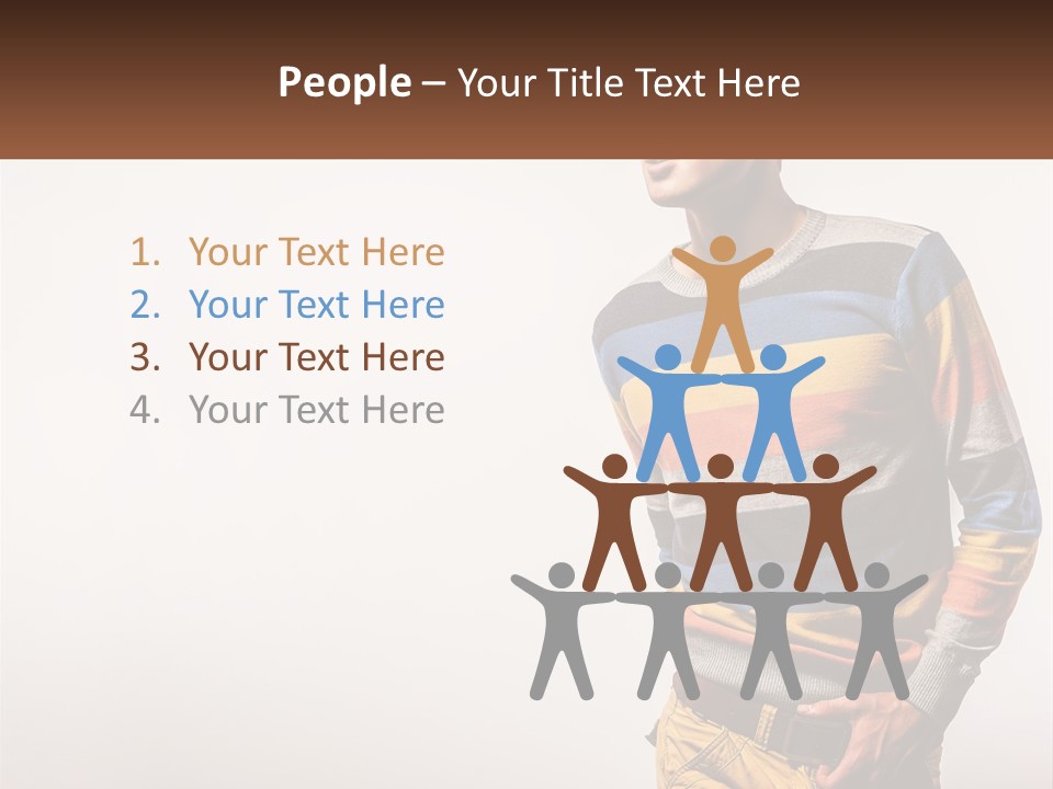 A Man In A Striped Sweater Is Holding His Hands In His Pockets PowerPoint Template