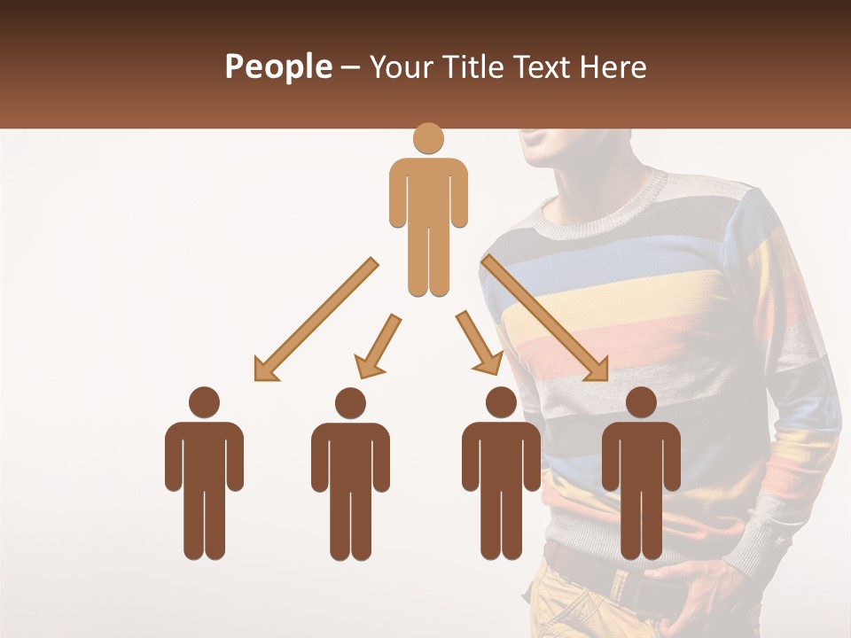 A Man In A Striped Sweater Is Holding His Hands In His Pockets PowerPoint Template